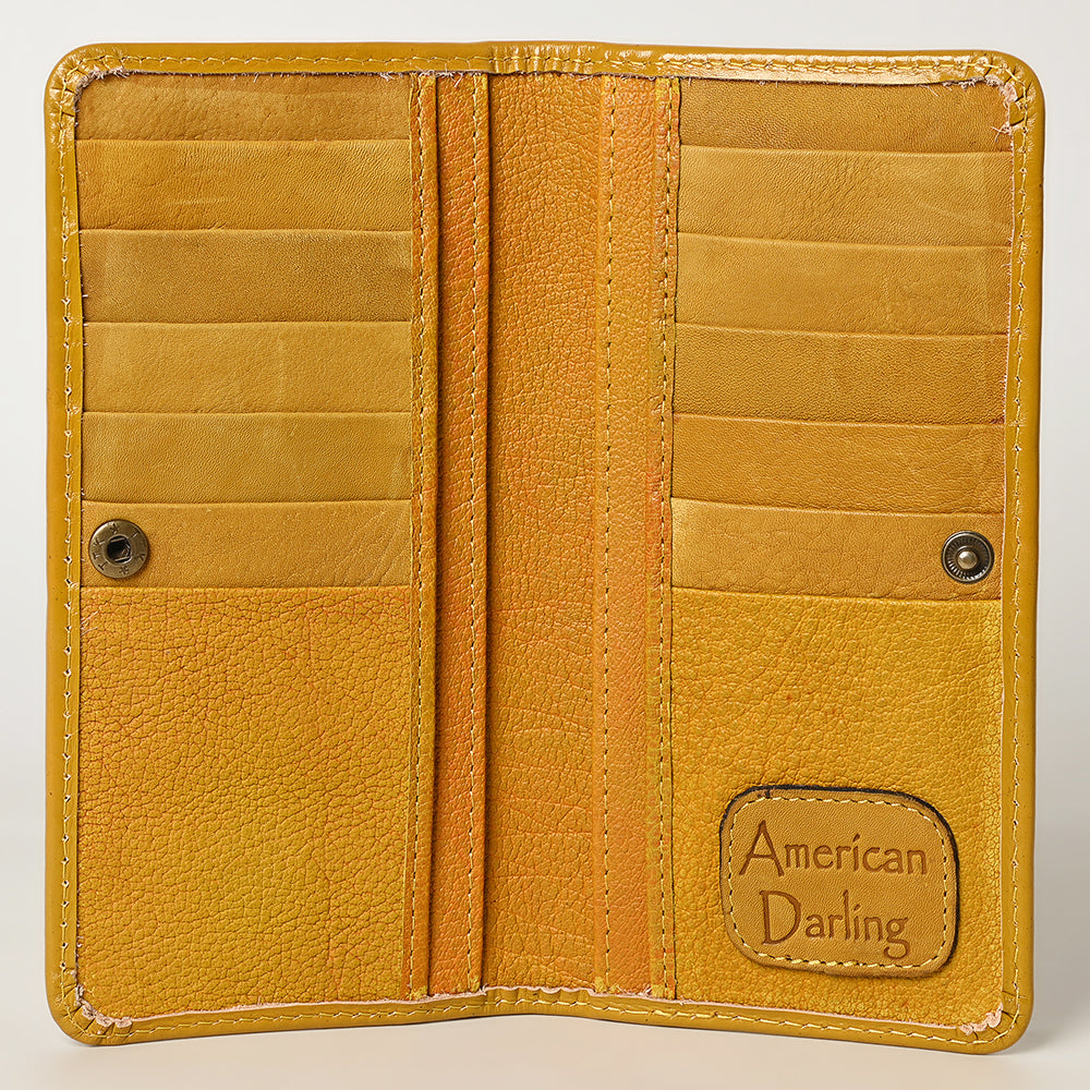 American Darling Wallet Hand Tooled Genuine Leather