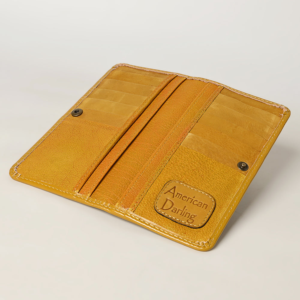 American Darling Wallet Hand Tooled Genuine Leather