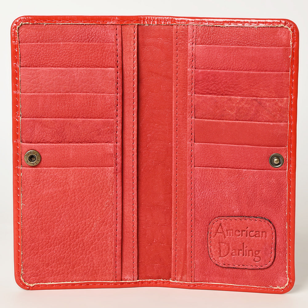 American Darling Wallet Hand Tooled Genuine Leather
