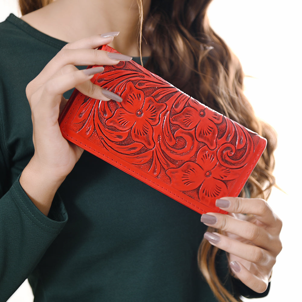 American Darling Wallet Hand Tooled Genuine Leather