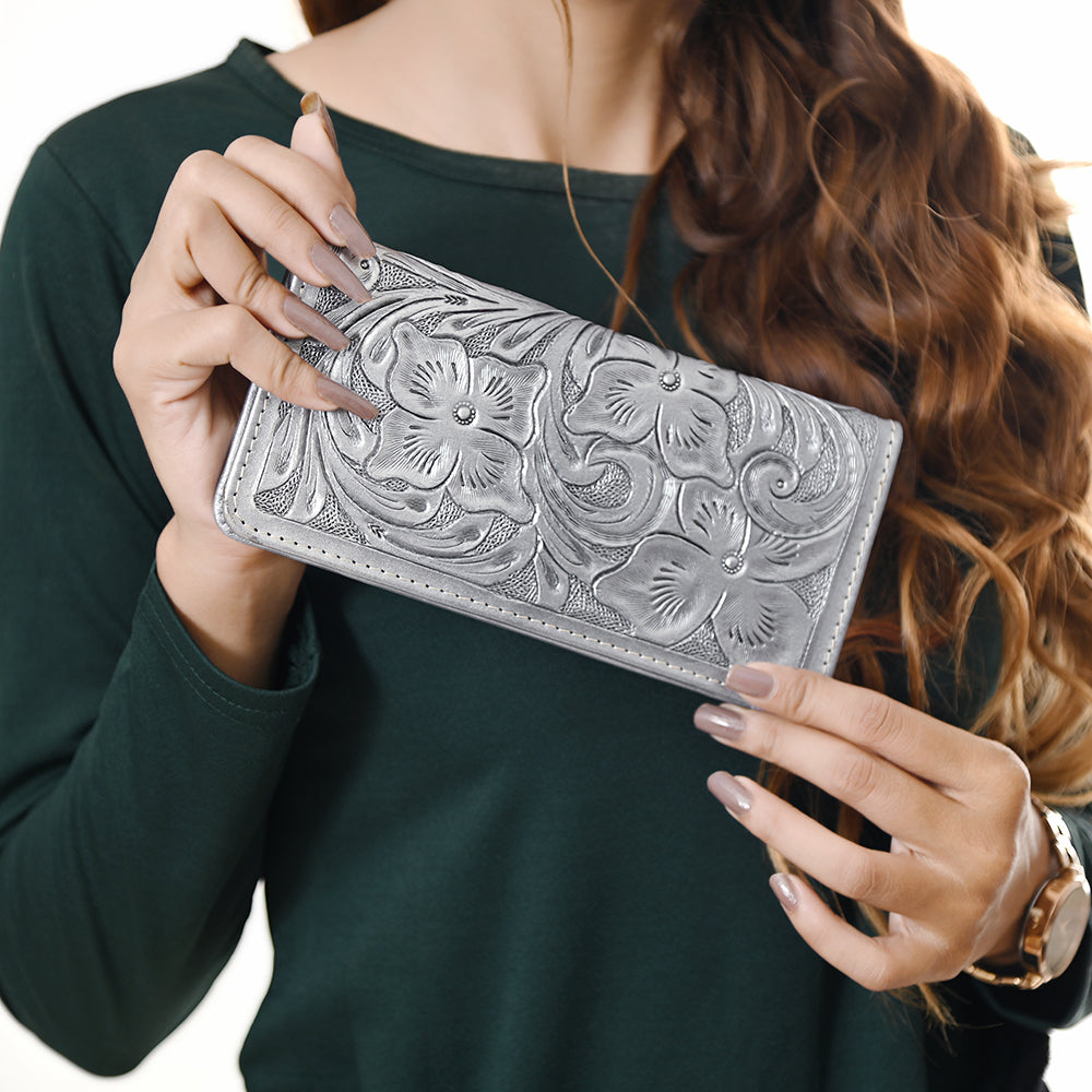 American Darling Wallet Hand Tooled Genuine Leather