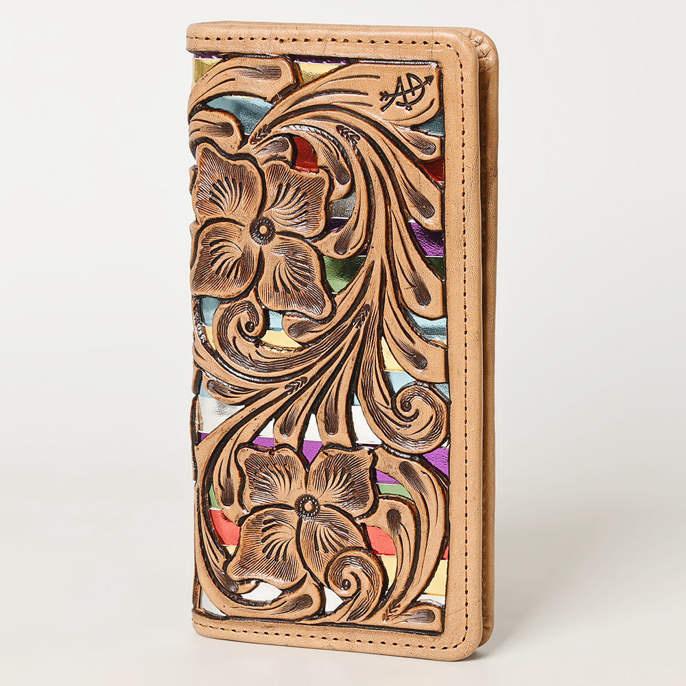 American Darling Wallet Hand Tooled Genuine Leather