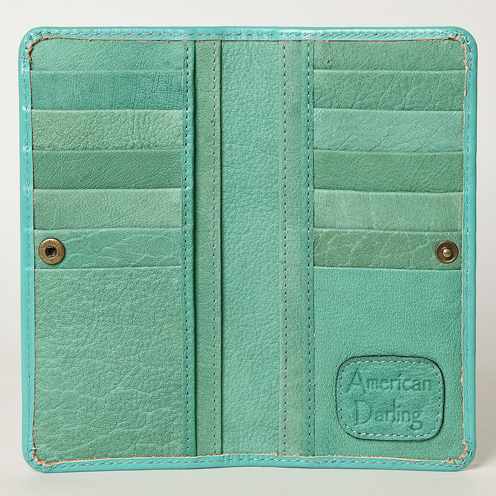 American Darling Wallet Hand Tooled Genuine Leather