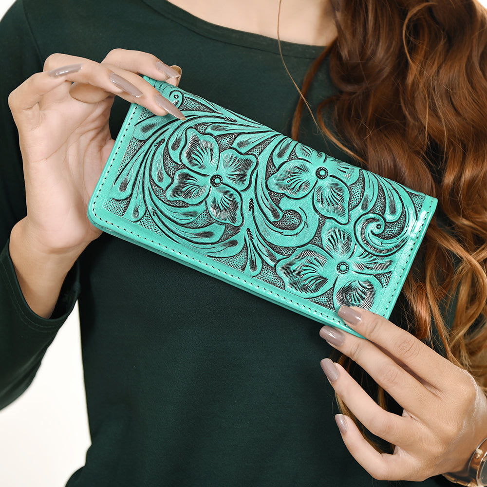 American Darling Wallet Hand Tooled Genuine Leather