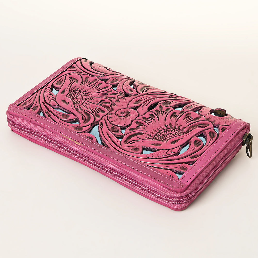 American Darling Wallet Hand Tooled Genuine Leather