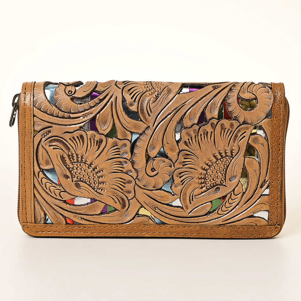 American Darling Wallet Hand Tooled Genuine Leather