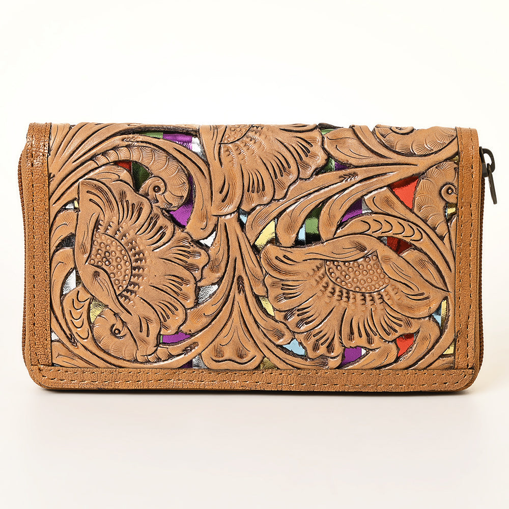 American Darling Wallet Hand Tooled Genuine Leather