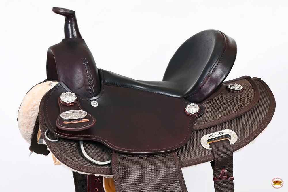 Hilason Child's Western Synthetic Show Saddle, Dark Brown