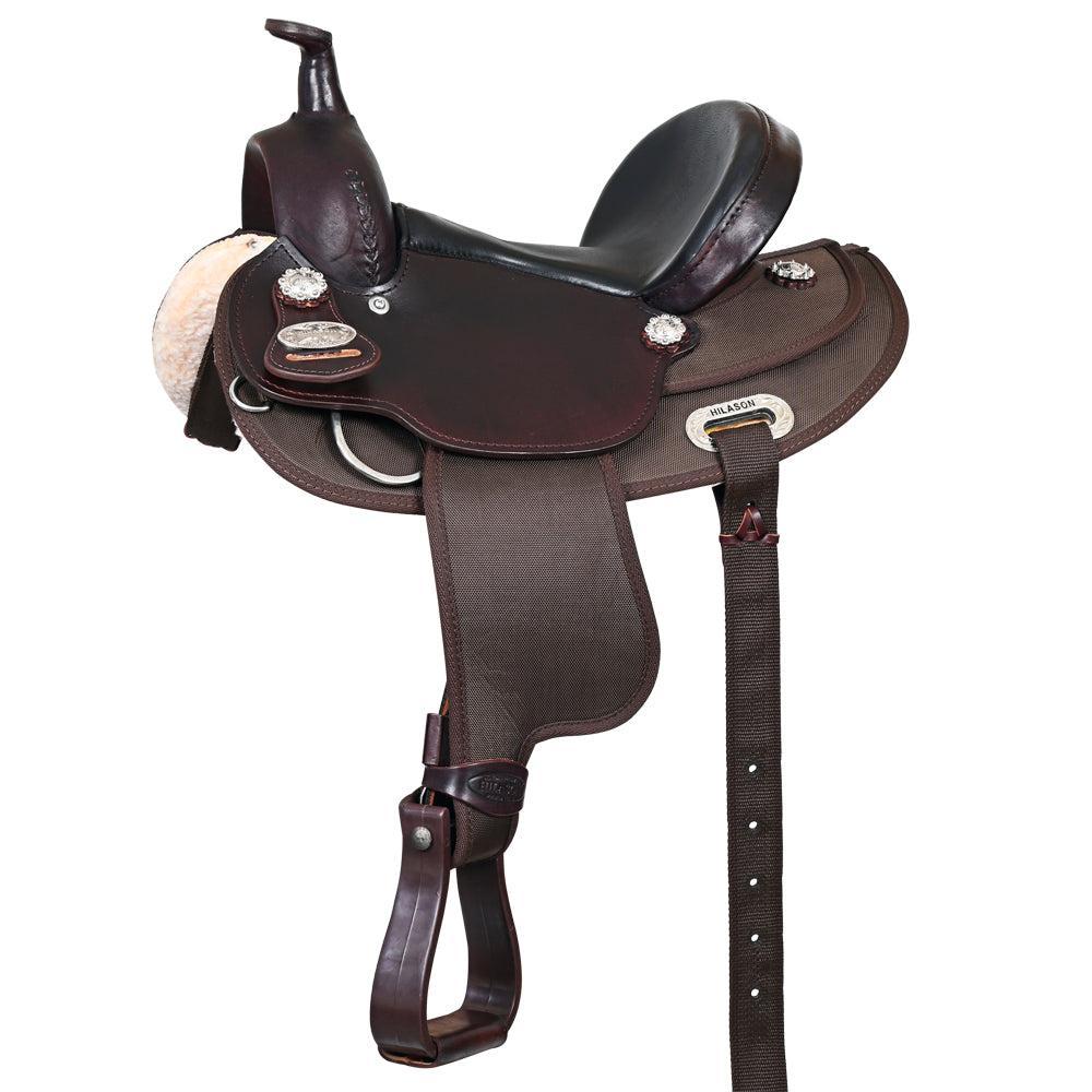 Hilason Child's Western Synthetic Show Saddle, Dark Brown