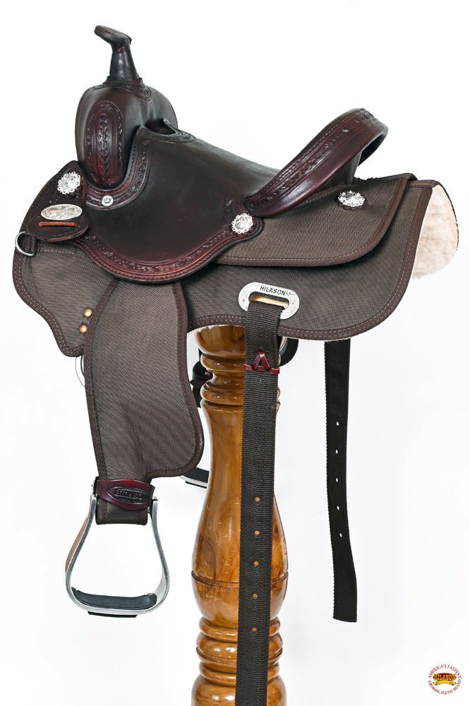 HILASON Western Child Horse Trail Show Saddle Synthetic Pleasure Riding Brown