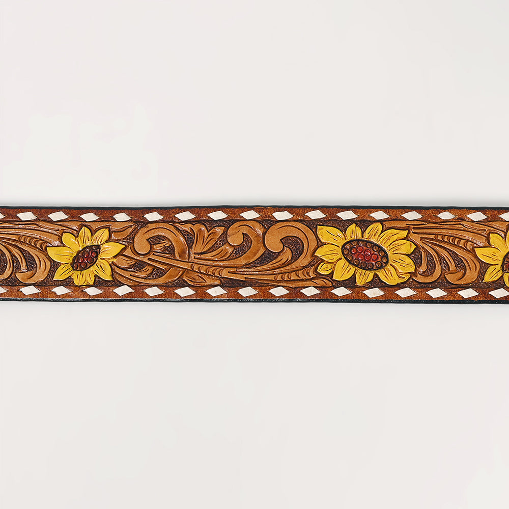 American Darling  Beautifully Hand Tooled Genuine American Leather Belt Men and  Women