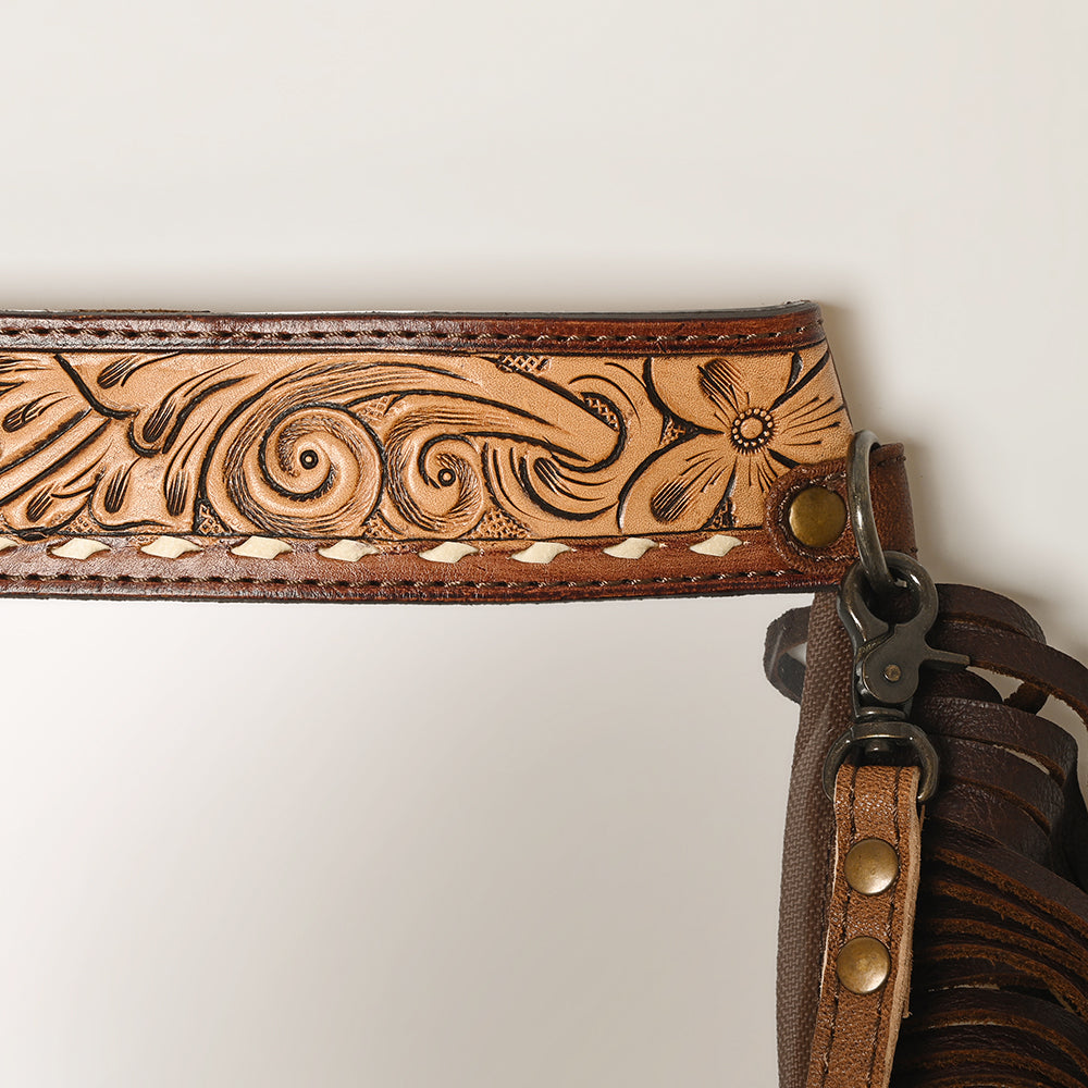 American Darling Clear Bag Hand Tooled Genuine Leather