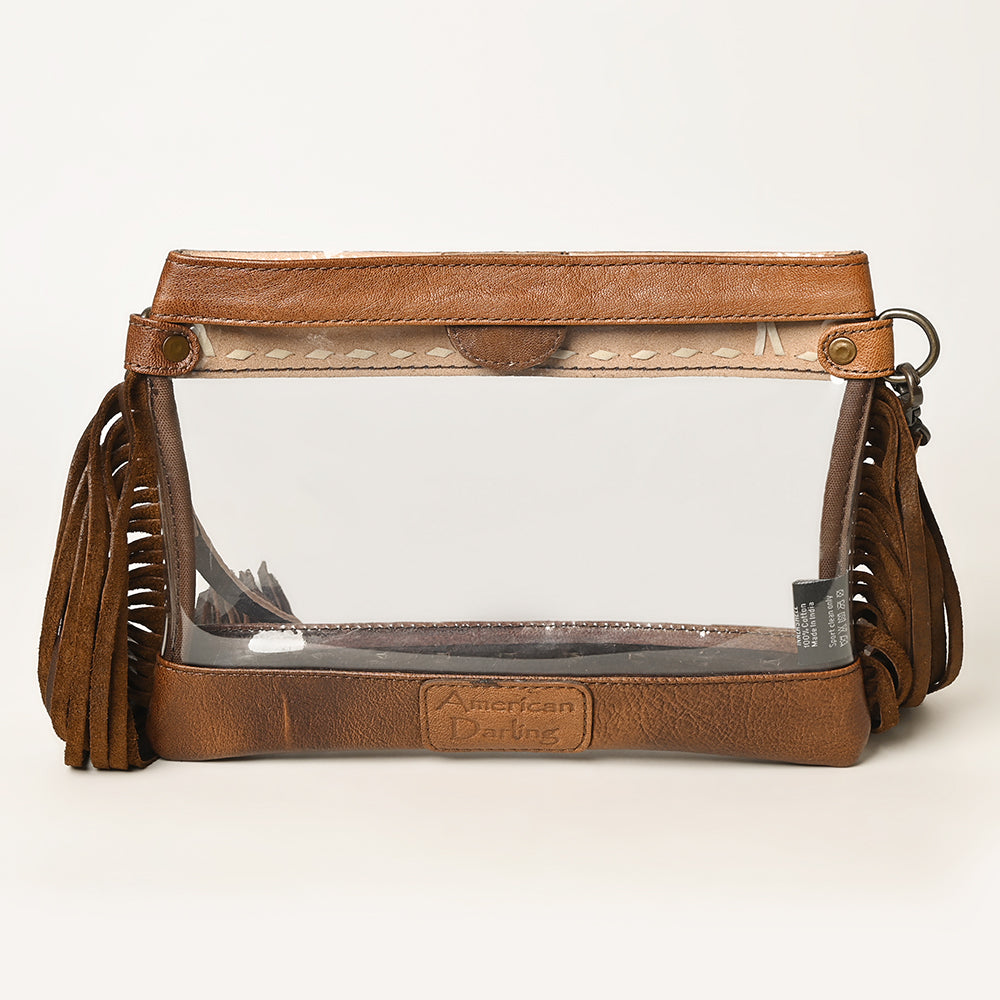 American Darling Clear Bag Hand Tooled Genuine Leather