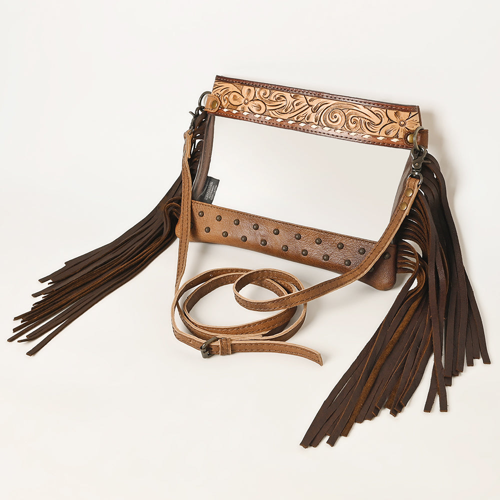 American Darling Clear Bag Hand Tooled Genuine Leather