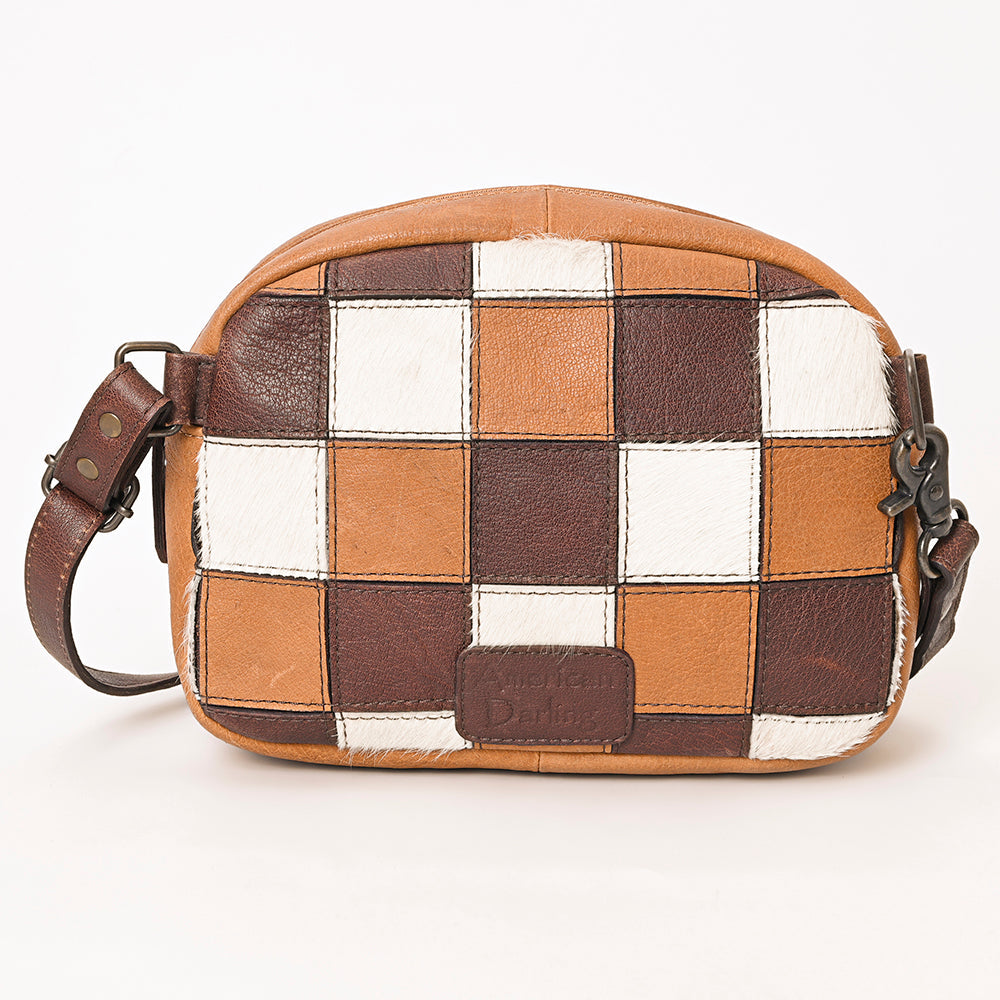 American Darling Hand-Tooled Hair-On Genuine Leather Bag