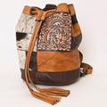 American Darling Bucket Hand Tooled Hair-On Genuine Leather