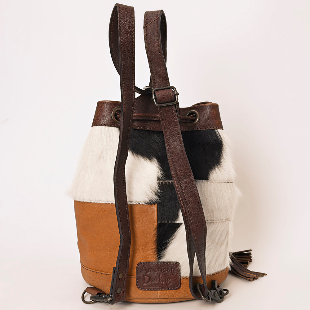 American Darling Bucket Hand Tooled Hair-On Genuine Leather