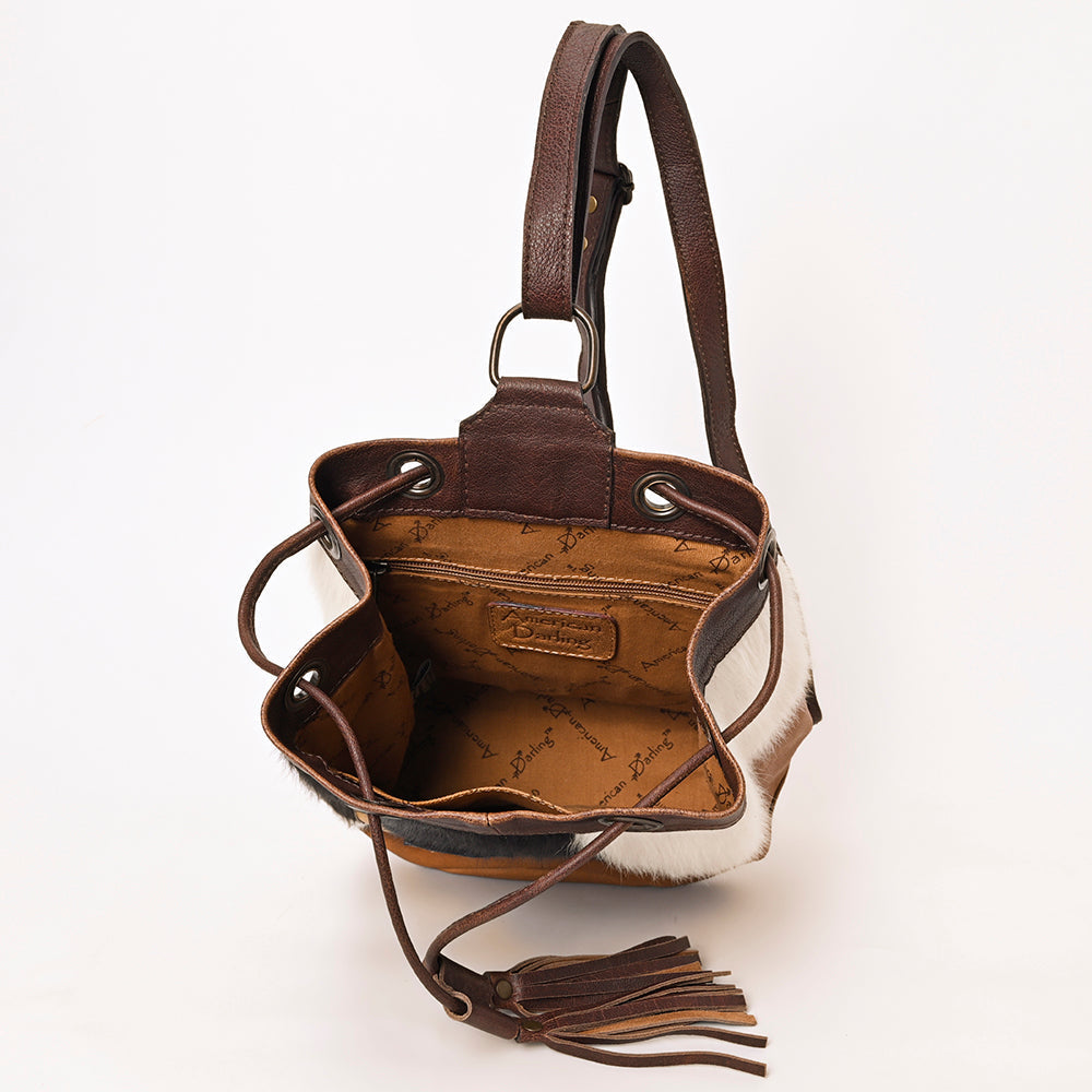 American Darling Bucket Hand Tooled Hair-On Genuine Leather