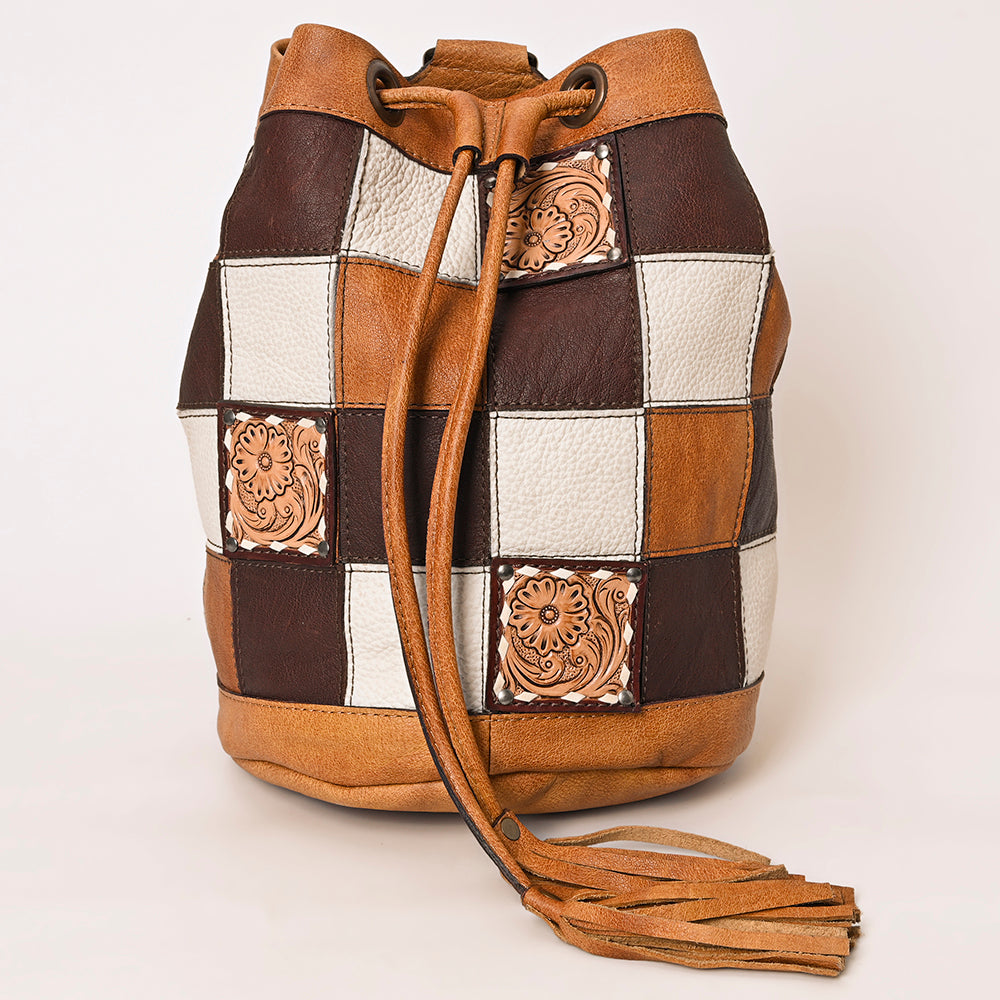 American Darling Bucket Hand Tooled Hair-On Genuine Leather