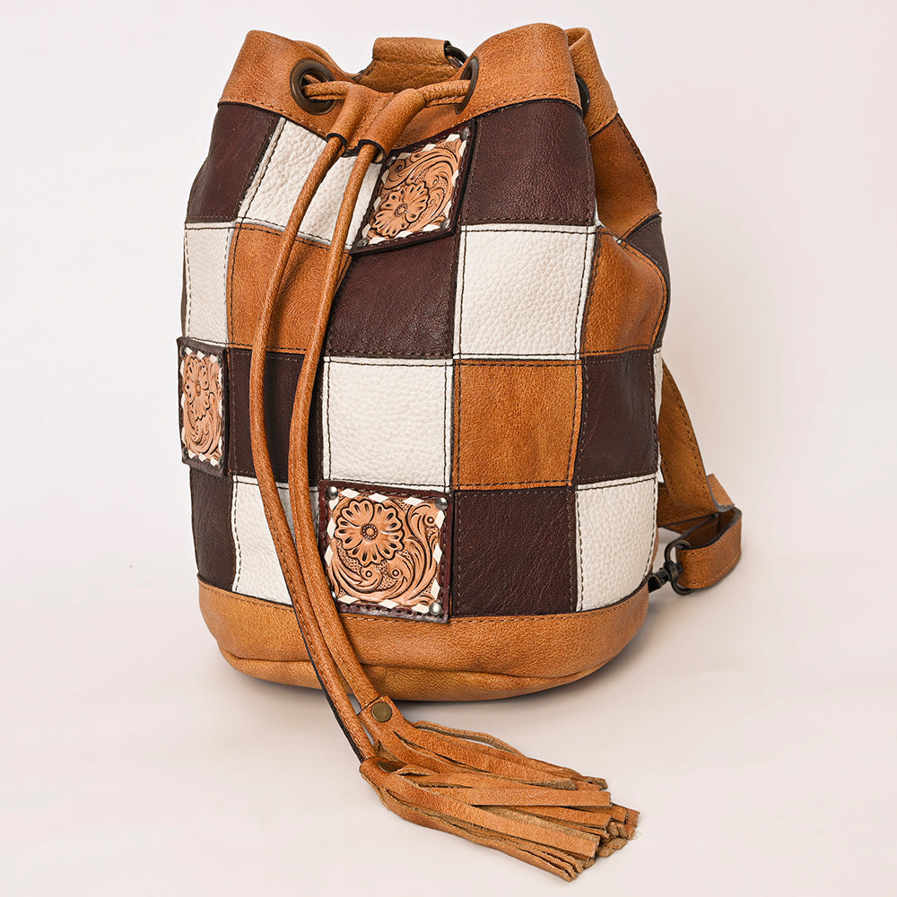 American Darling Bucket Hand Tooled Hair-On Genuine Leather