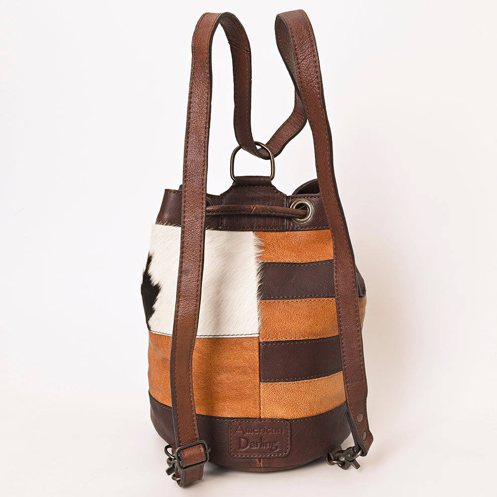American Darling Bucket Hand Tooled Hair-On Genuine Leather