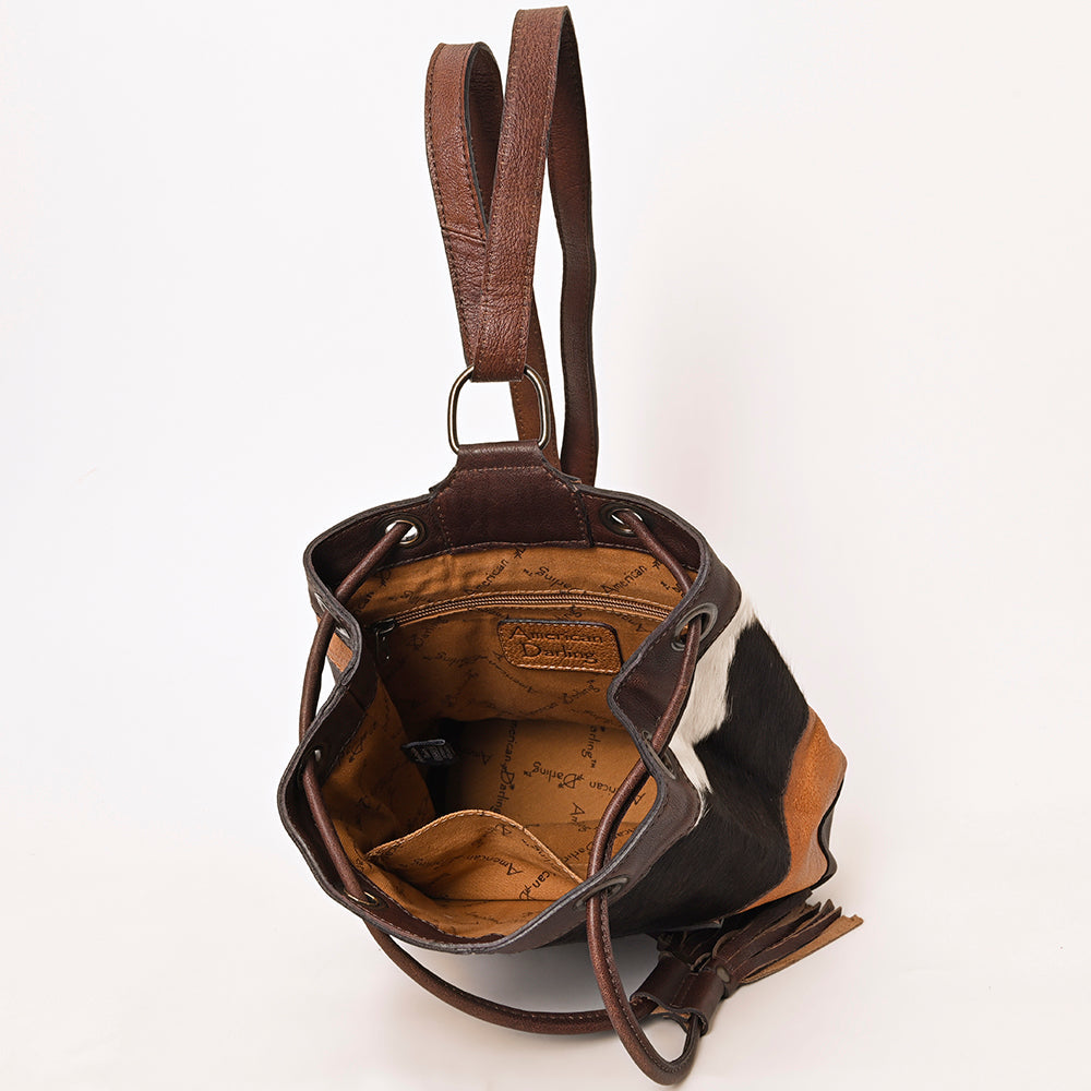 American Darling Bucket Hand Tooled Hair-On Genuine Leather