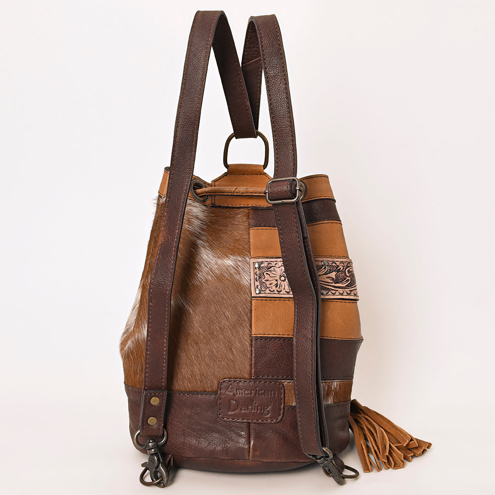 American Darling Bucket Hand Tooled Hair-On Genuine Leather