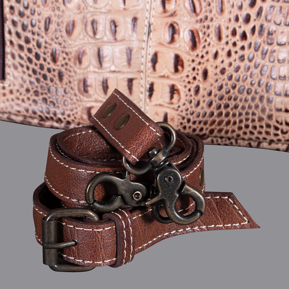 American Darling Western Crocodile Embossed Women Genuine Leather Handbag Purse Bag