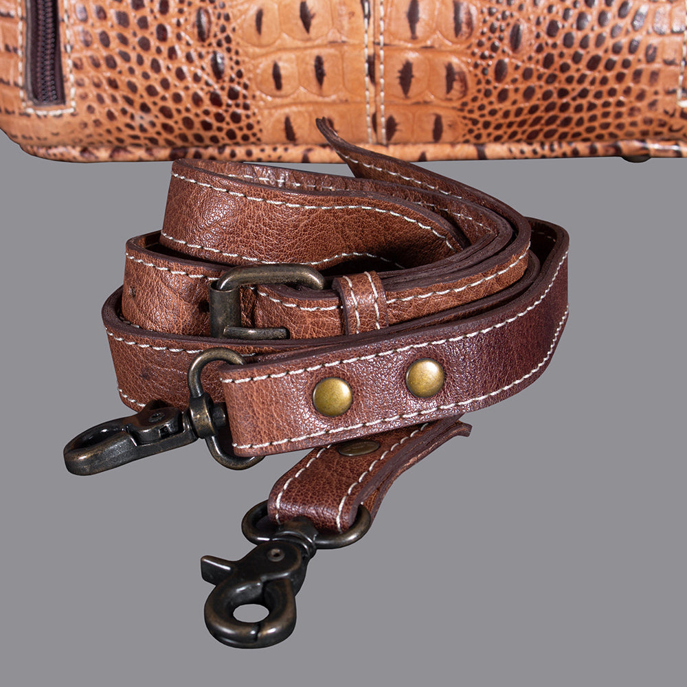American Darling Western Crocodile Embossed Women Genuine Leather Handbag Purse Bag