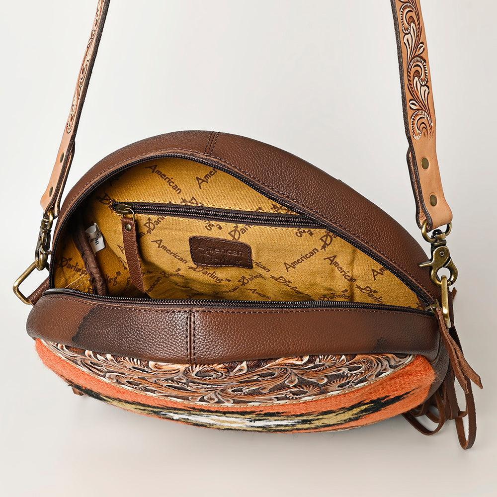 American Darling Hand-Tooled Saddle Blanket Leather Bag