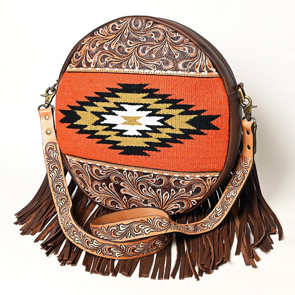 American Darling Hand-Tooled Saddle Blanket Leather Bag