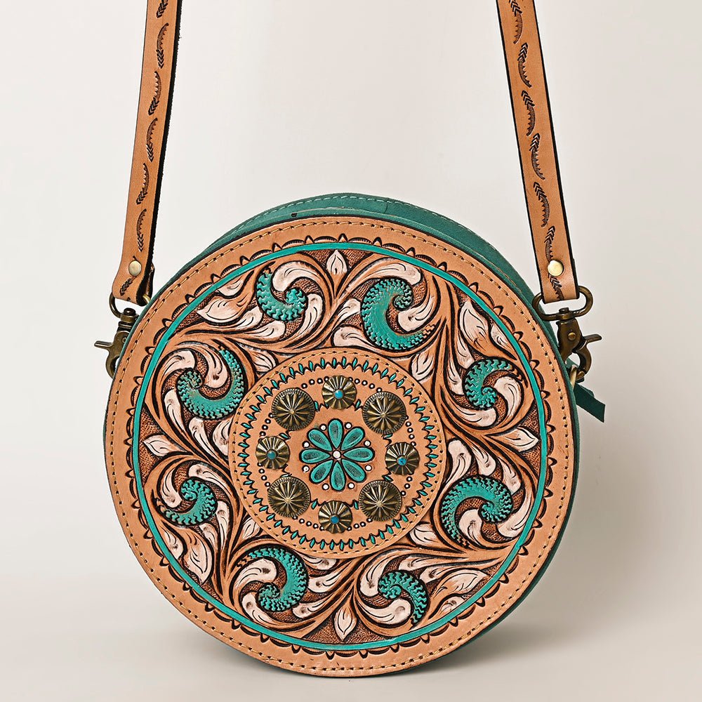 American Darling Canteen Hand Tooled Suede Genuine Leather