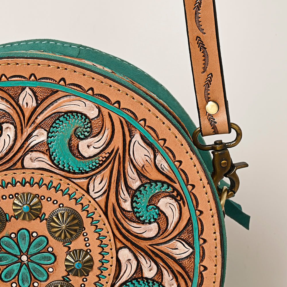 American Darling Canteen Hand Tooled Suede Genuine Leather