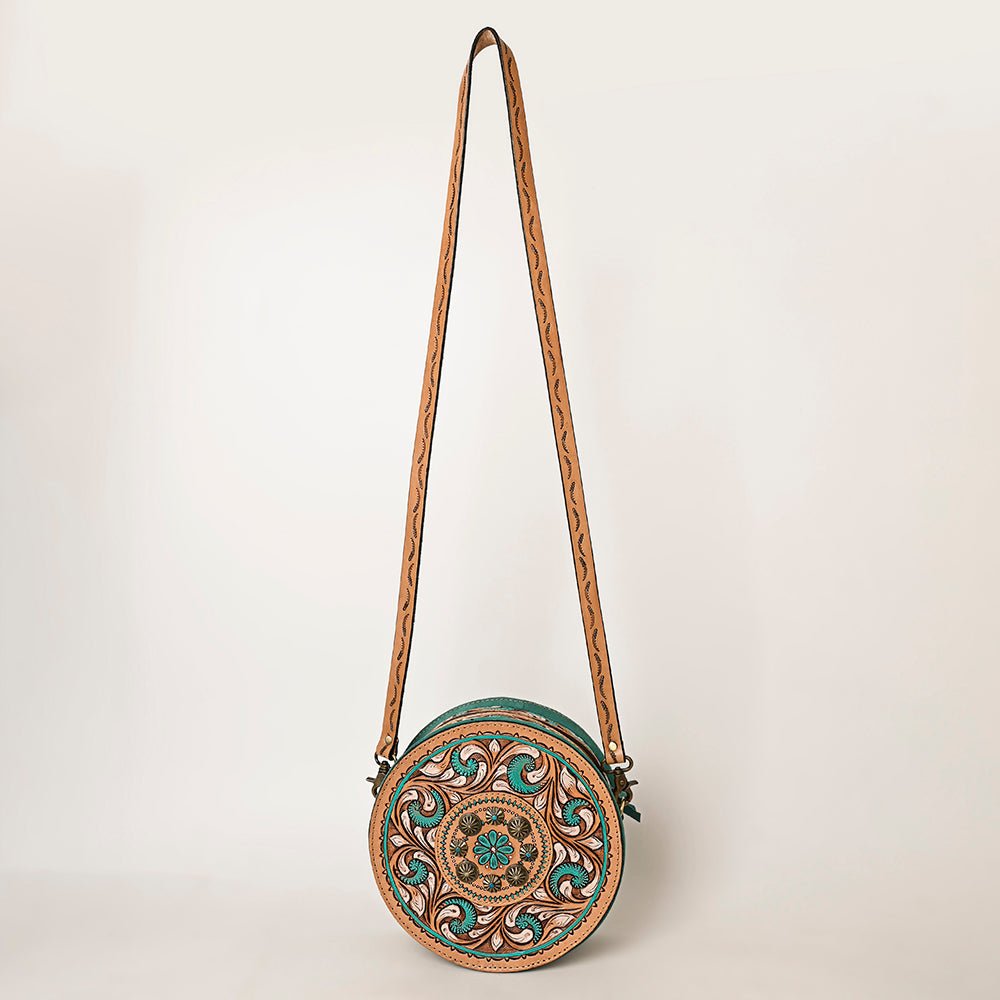 American Darling Canteen Hand Tooled Suede Genuine Leather