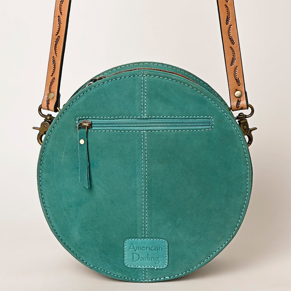 American Darling Canteen Hand Tooled Suede Genuine Leather