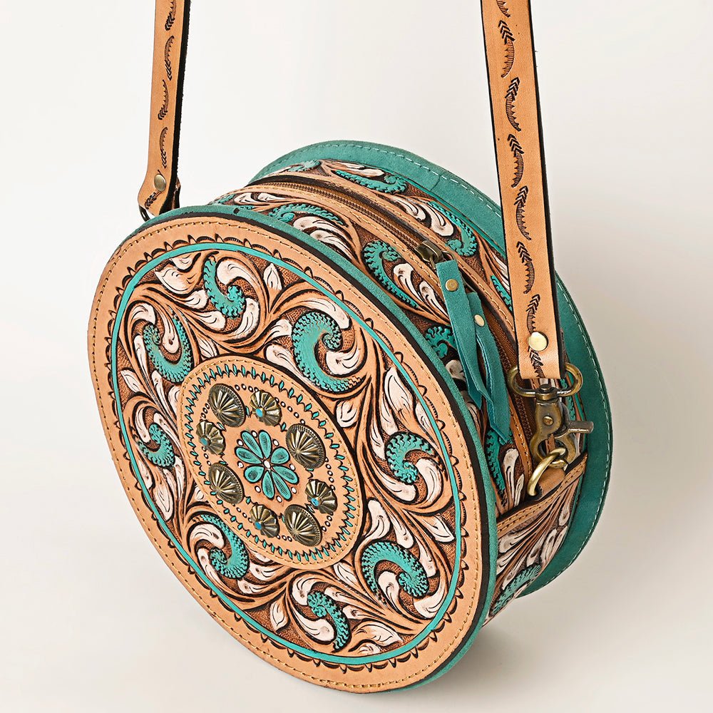 American Darling Canteen Hand Tooled Suede Genuine Leather