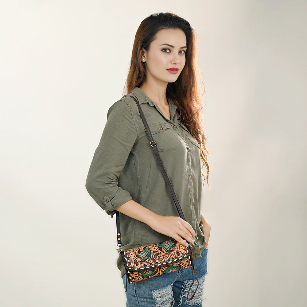 American Darling Hand-Tooled Genuine Leather Bag