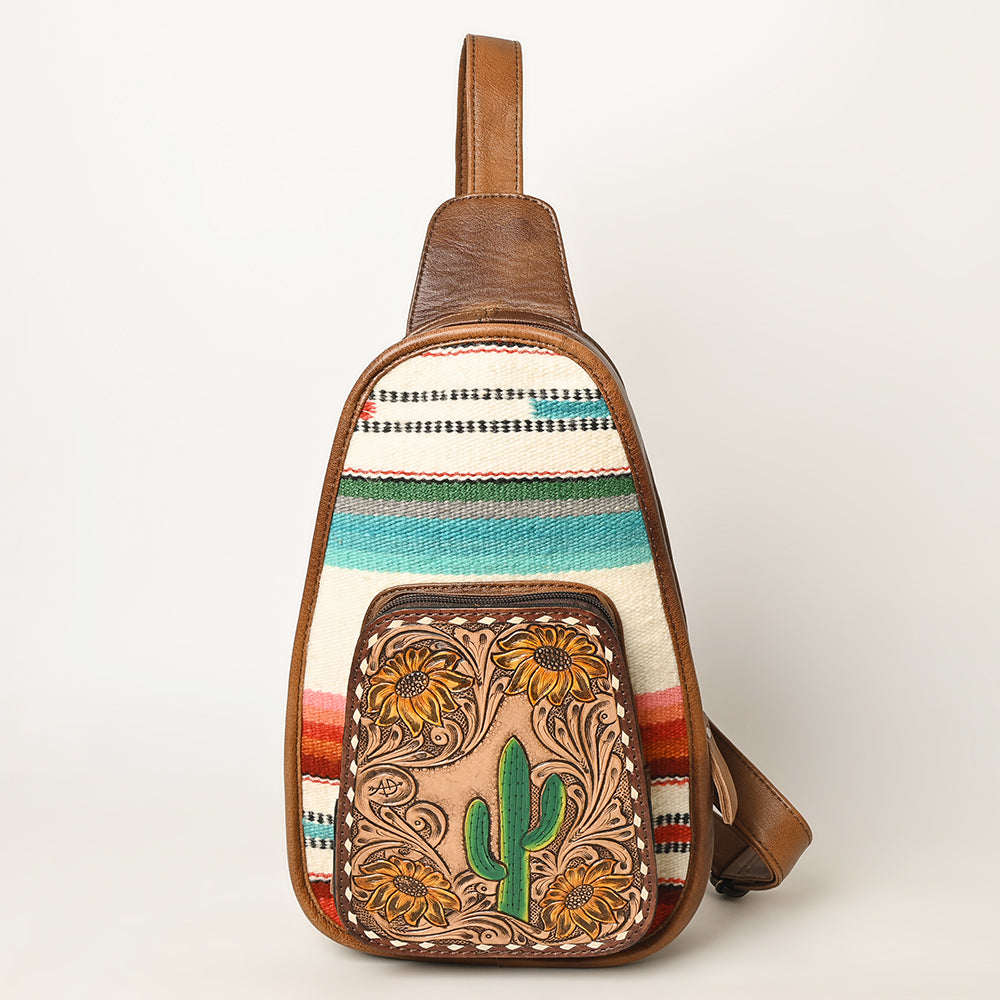 American Darling Sling Hand Tooled Saddle Blanket Genuine Leather
