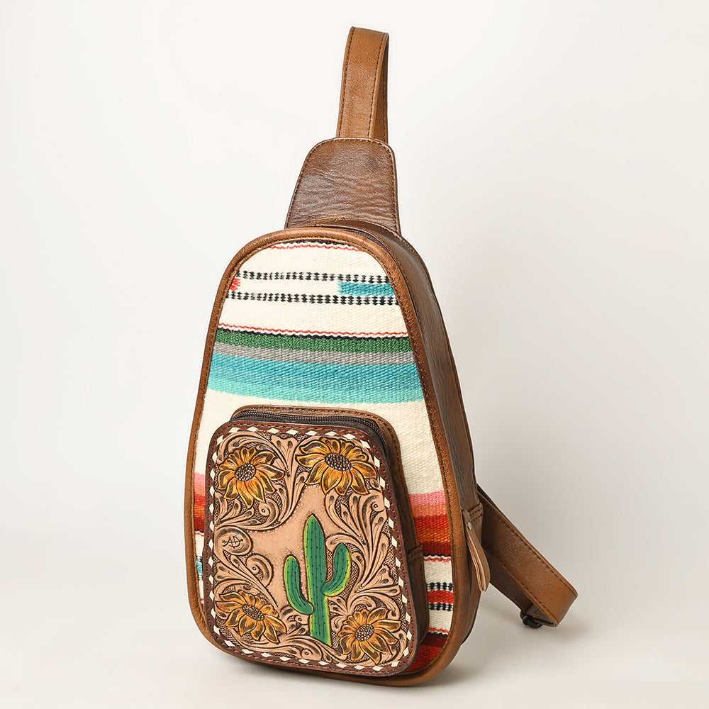 American Darling Sling Hand Tooled Saddle Blanket Genuine Leather