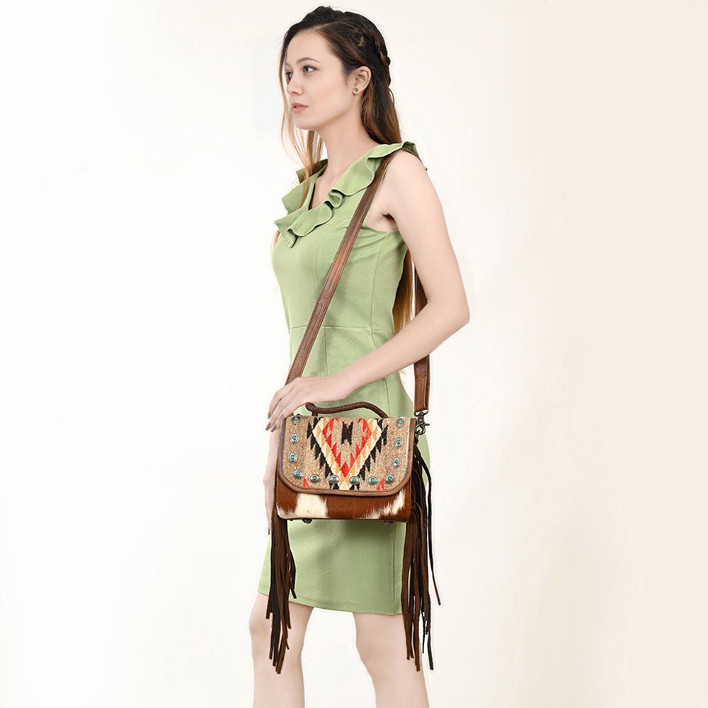 American Darling Briefcase Saddle Blanket Hair-On Genuine Leather
