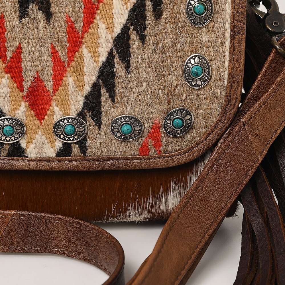 American Darling Briefcase Saddle Blanket Hair-On Genuine Leather