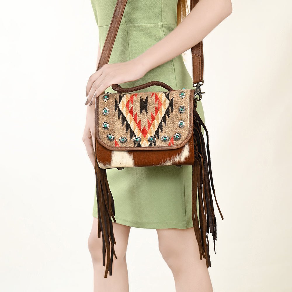 American Darling Briefcase Saddle Blanket Hair-On Genuine Leather