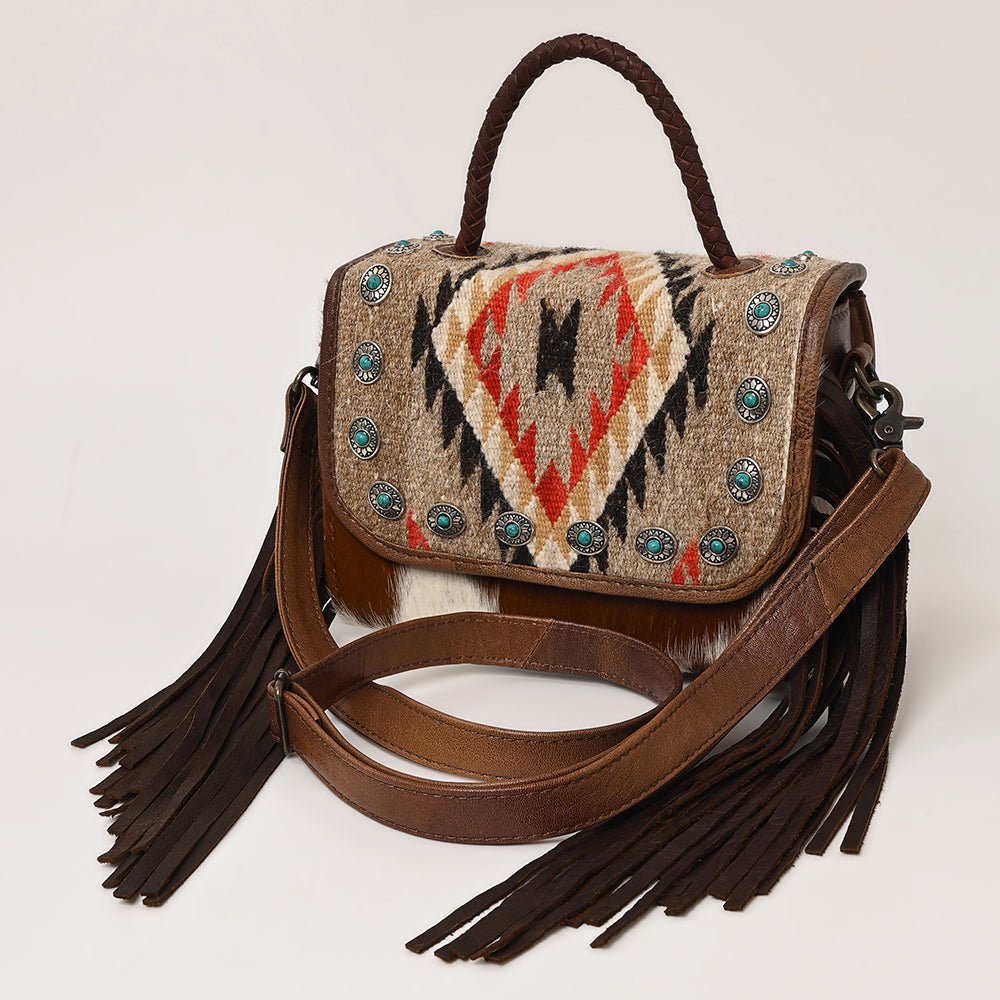 American Darling Briefcase Saddle Blanket Hair-On Genuine Leather