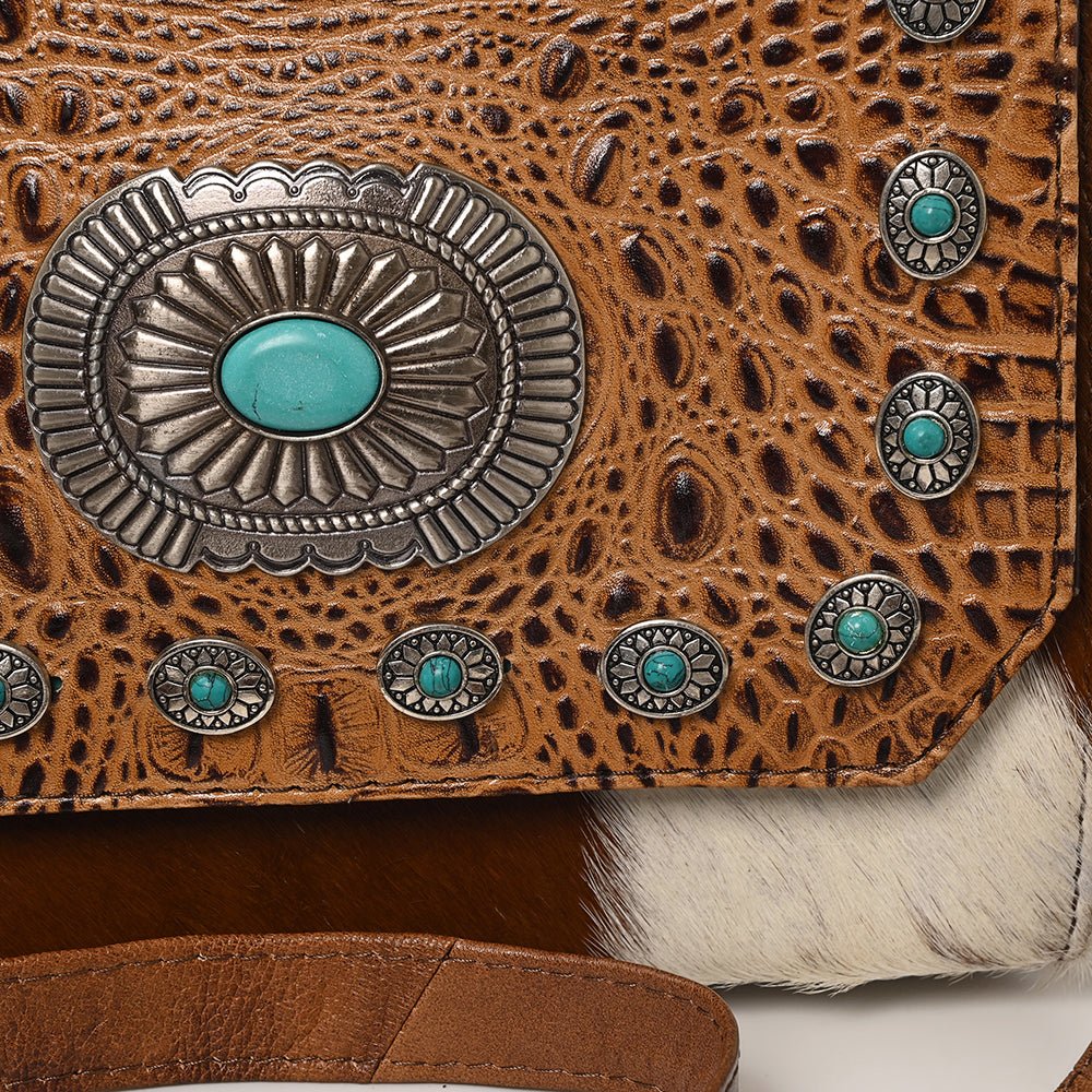 American Darling Briefcase Saddle Blanket Hair-On Genuine Leather