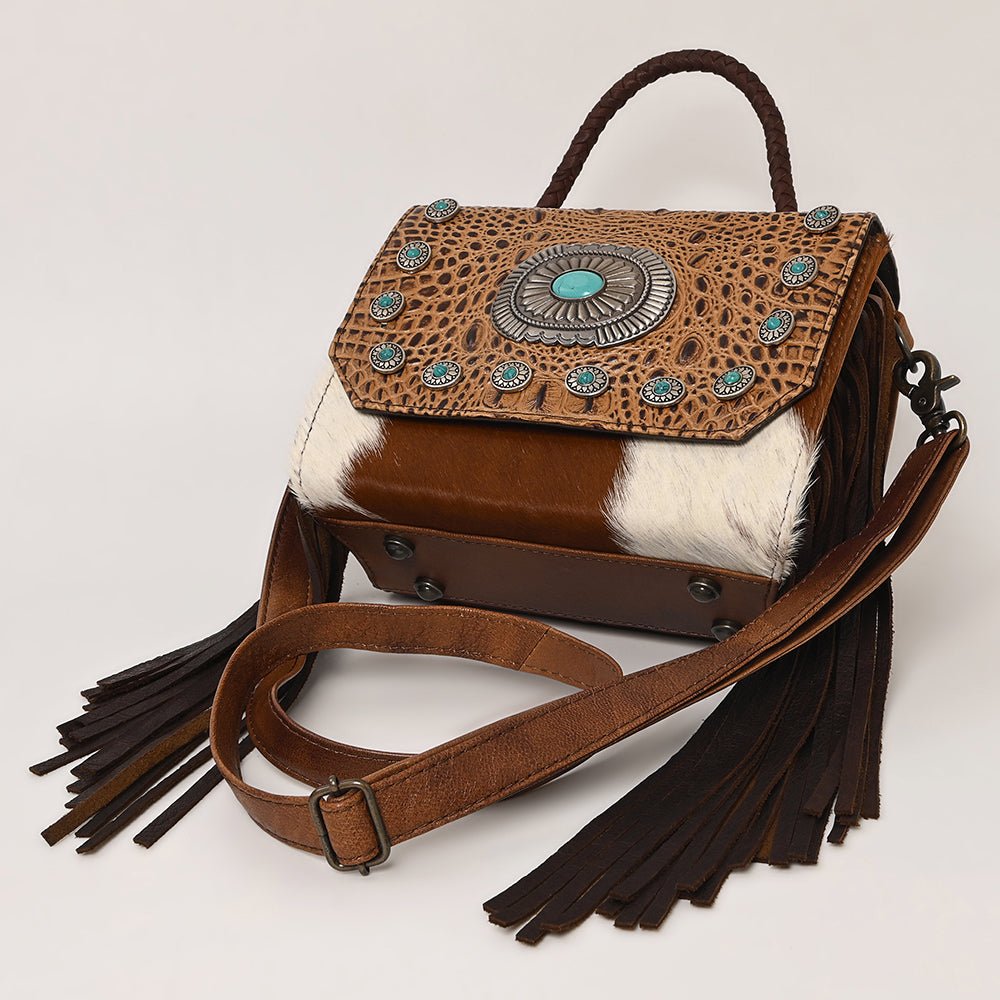 American Darling Briefcase Saddle Blanket Hair-On Genuine Leather