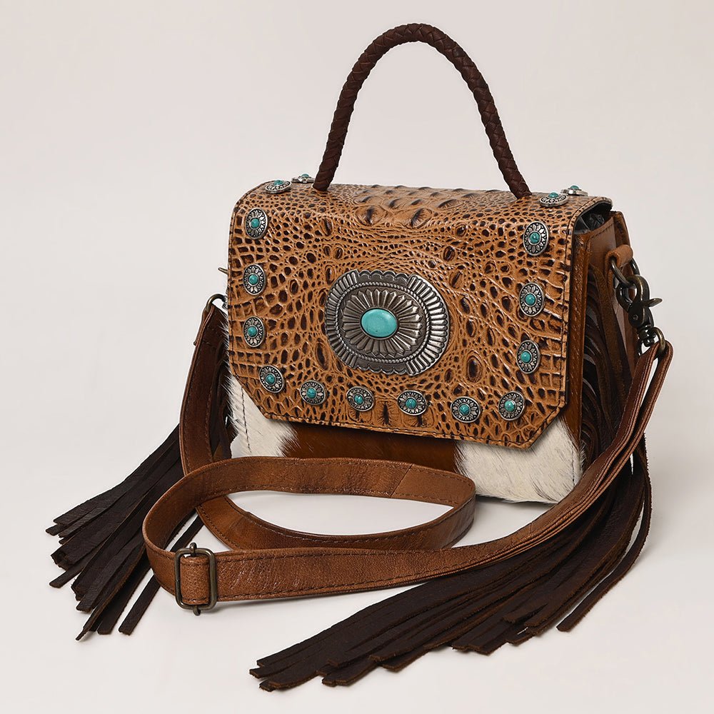 American Darling Briefcase Saddle Blanket Hair-On Genuine Leather