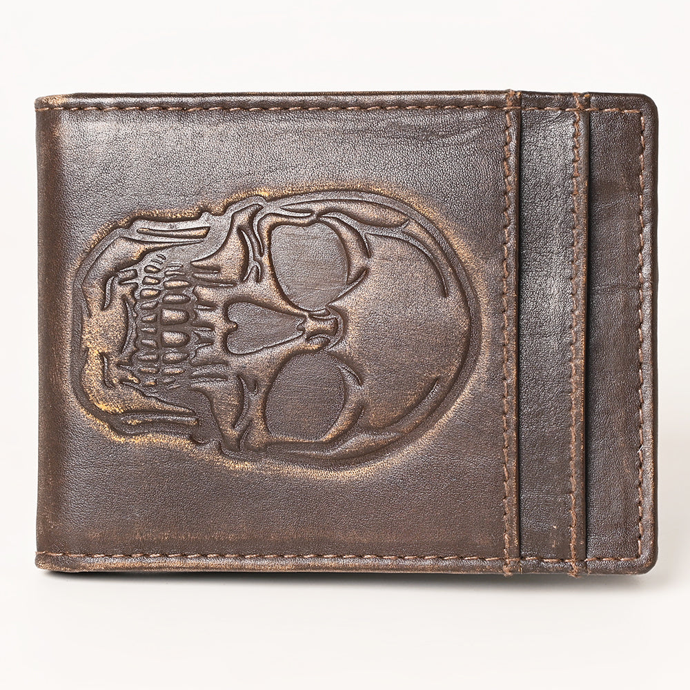 AMERICAN TANNER Genuine Leather Hand Burnished Bifold Wallet For Men Women H4 X W3.25 X D0.5