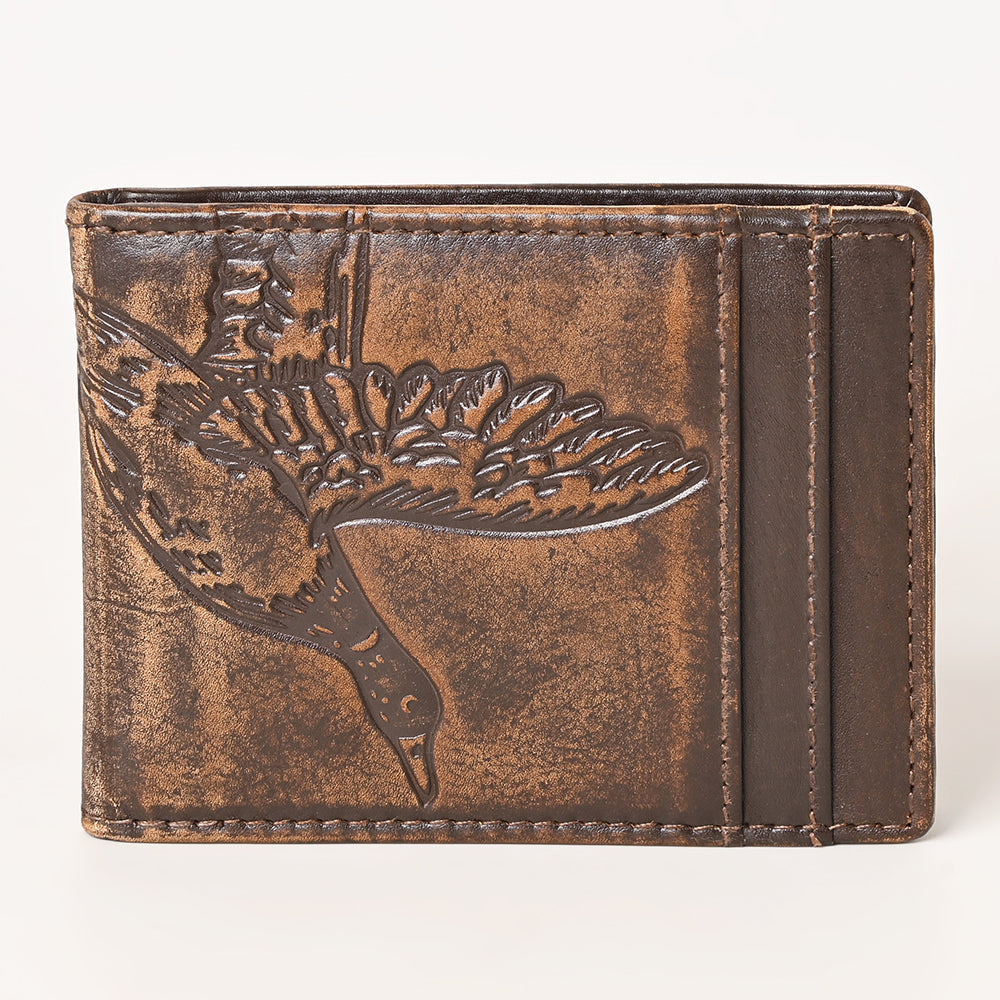 AMERICAN TANNER Genuine Leather Hand Burnished Bifold Wallet For Men Women H4 X W3.25 D0.5