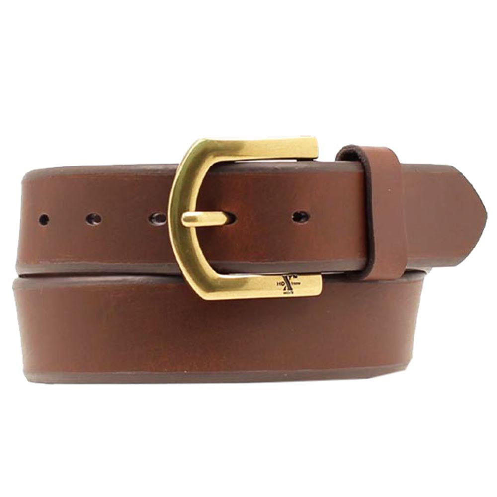 Nocona Western Leather Men's Belt - Brown with Brass Buckle
