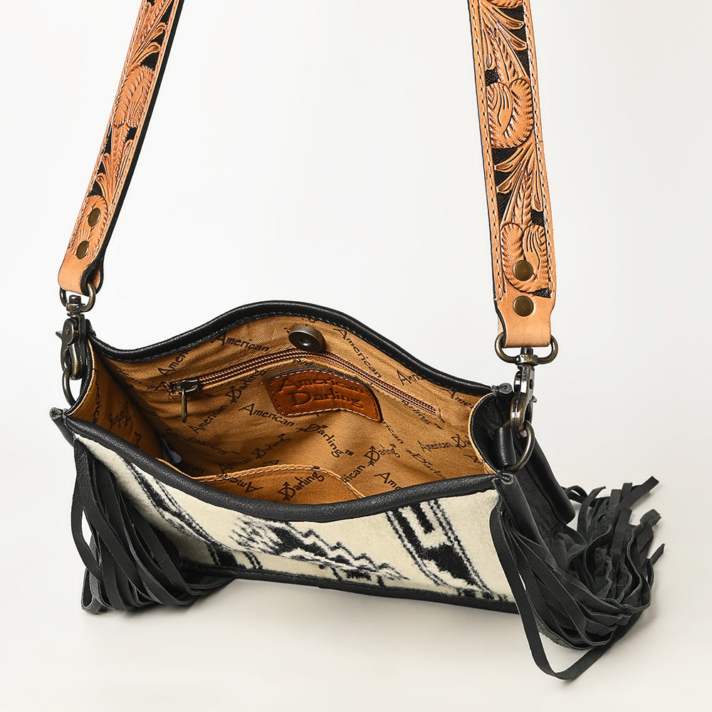 American Darling Messenger Hand Tooled Genuine Leather